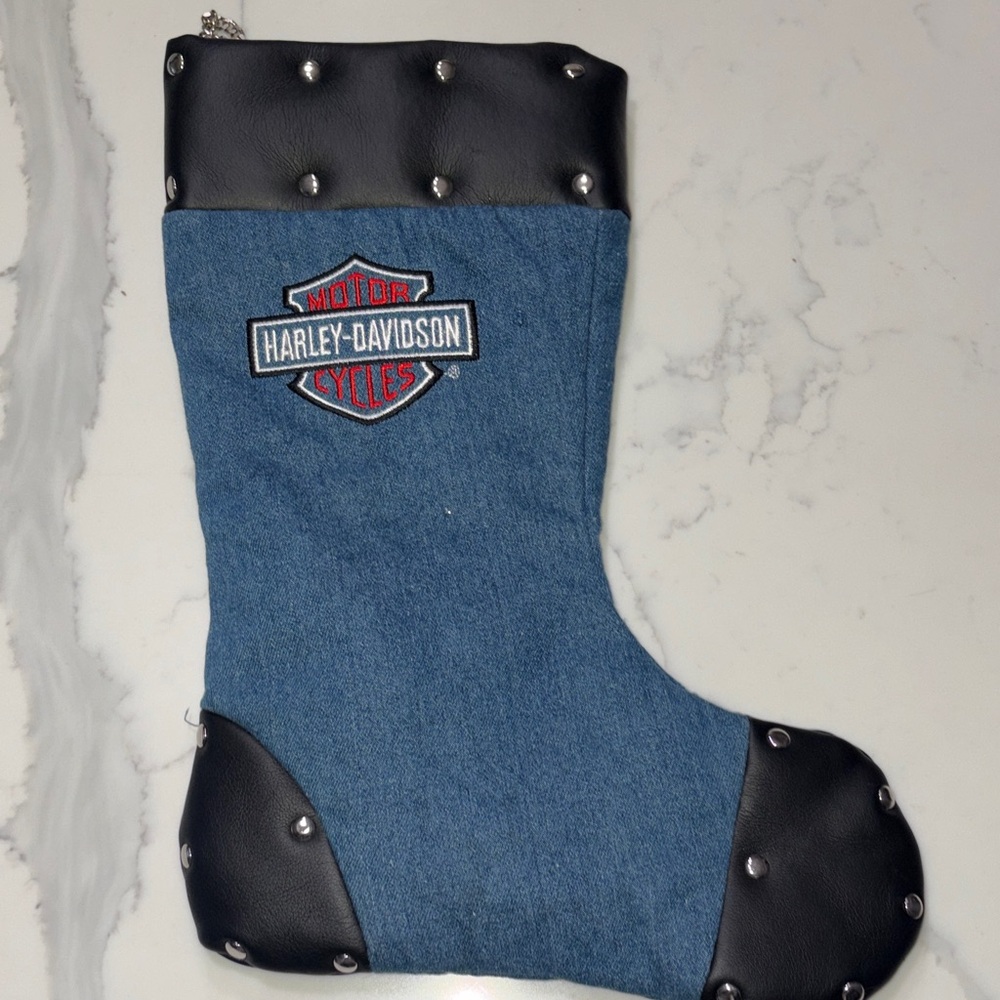 Harley-Davidson Blue and Black Holiday Stocking